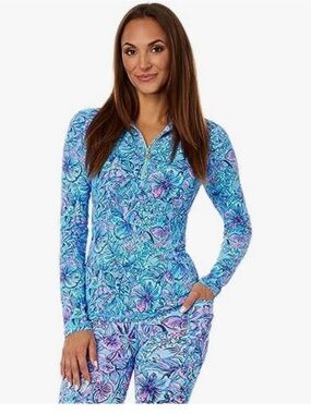 Lilly Pulitzer Justine Half Zip & Luxletic high-rise leggings UPF 50+ Size Med